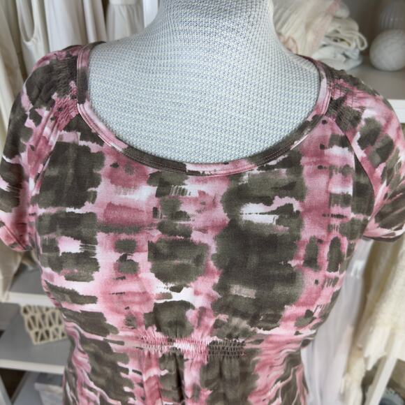 Liz Claiborne women’s sz. XL pink & brown top. Stretch knit summer, fall 4165 - Picture 6 of 9